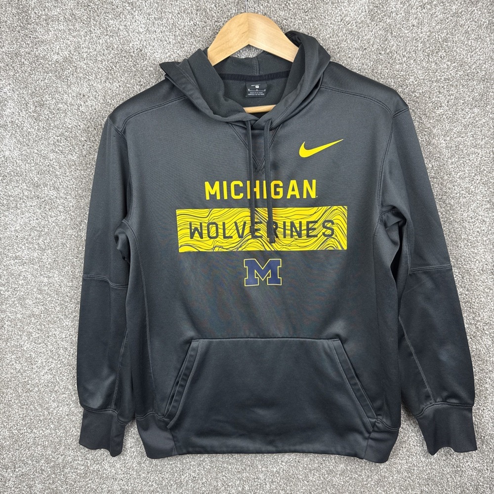 Nike Michigan Wolverines Pullover Hoodie Men's Size Medium Gray